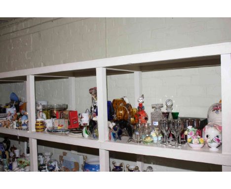 Large collection of glass and china, including, vintage cameras, Commodore binoculars, pocket knives, razors, small Mamod ste