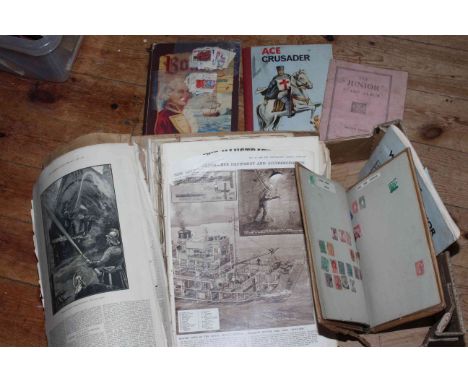 1880 illustrated London News issues September to December, together with amateur worldwide commonwealth stamp albums.