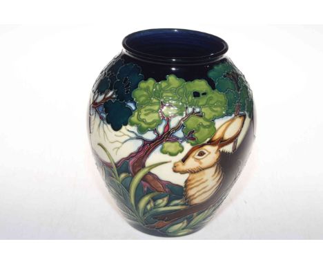 Moorcroft limited edition Sowerby Hare pattern vase by Philip Gibson, 118/250, 21cm, with box.