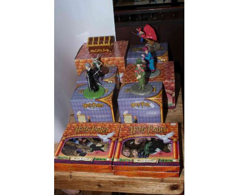Royal Doulton Harry Potter figures including Playing Quidditch, Madame Hooch and Professor Sprout, Hermione's Trunk, and four