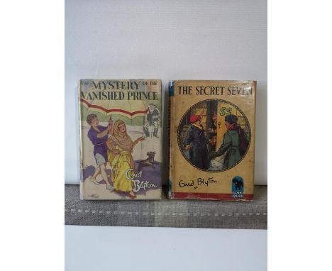 TWO FIRST EDITION ENID BLYTON BOOKS. TITLED THE SECRET SEVEN DATED 1949 &amp; THE MYSTERY OF THE VANISHED PRINCE DATED 1951. 