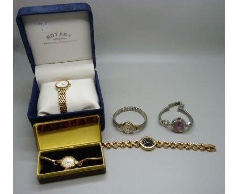 Lady's watches including boxed Rotary and Raymond Weil 