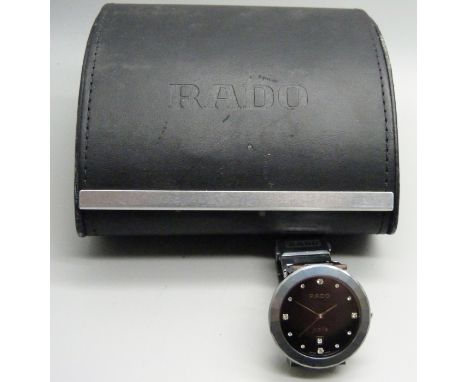 A stainless steel Rado Jubile diamond set wristwatch, boxed 