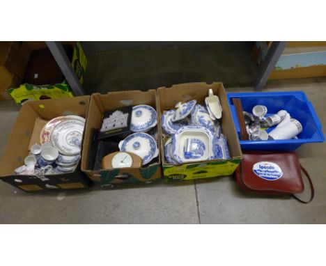 Assorted china including blue and white, Denby Posies trinket dishes, wall plaques, etc. **PLEASE NOTE THIS LOT IS NOT ELIGIB