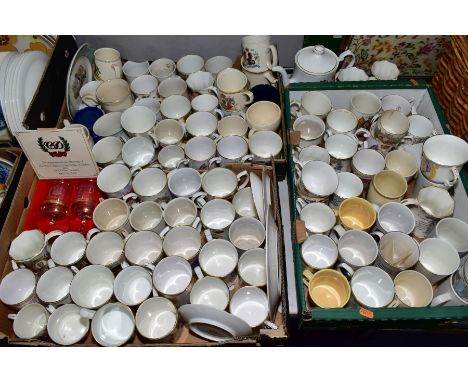 THREE BOXES OF ROYAL COMMEMORATIVE CERAMICS ETC, to include Charles and Diana Wedding, George V coronation, Prince Charles in