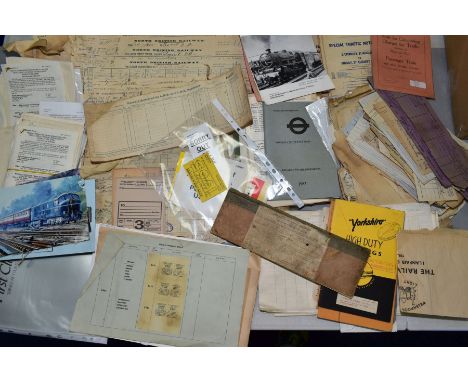 A QUANTITY OF ASSORTED RAILWAY PAPERWORK AND PRINTED EPHEMERA, pre-grouping,  G4 and B R eras, mix of assorted paperweork, me