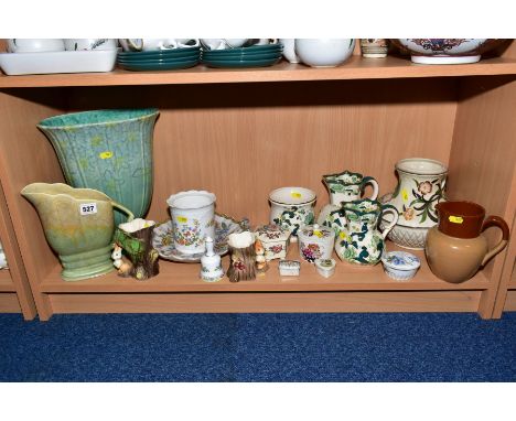 A QUANTITY OF CERAMICS INCLUDING BESWICK, MASONS CHARTREUSE, etc, a large Beswick green glazed vase, mould No 702-1, crazed, 