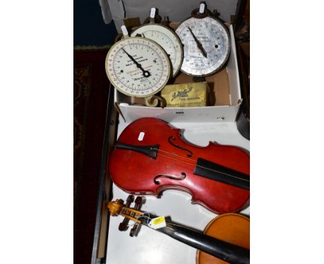THREE GASCOIGNE MILK RECORDERS/SPRING BALANCES, with a boxed John Bull Dial Gauge/Indicator (s.d. to glass), with two distres