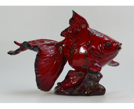 Royal Doulton Flambe model of a Gansu Fish BA39, limited edition and marked "Artists Copy" to base and signed by Alan Maslank