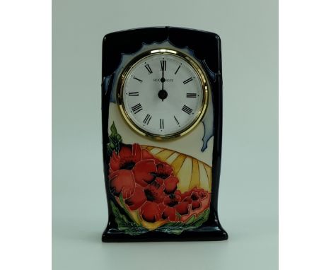 Moorcroft Forever England clock, 15.5cm tall. Designed by Vicky Lovatt.       