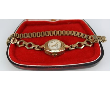 Ladies 9ct Rotary watch and bracelet a/f (15.3g)