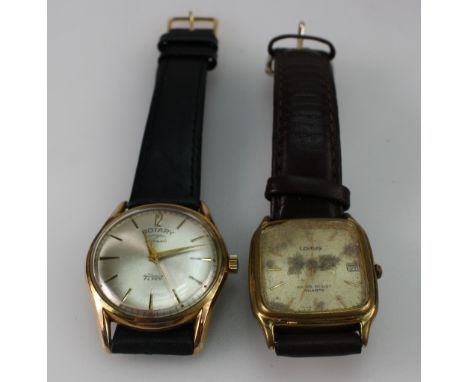 Rotary Flyer gents automatic wristwatch with leather strap and Lorus Quartz wristwatch in need of repair  (2)