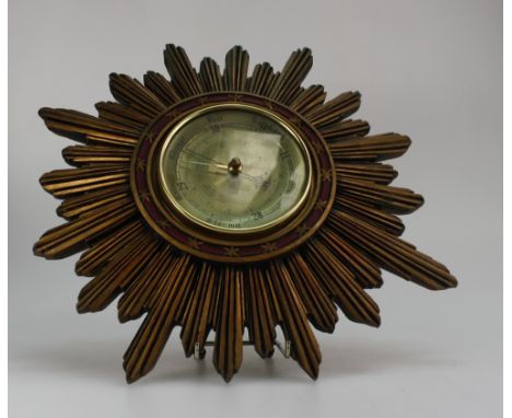 Bossons Fraser artware wall barometer as sunburst, height 33cm  (unmarked)