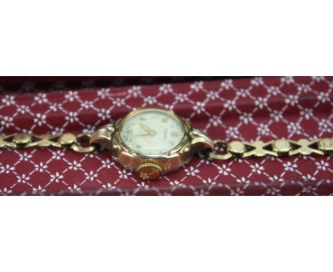 Rotary ladies wristwatch with rolled gold strap