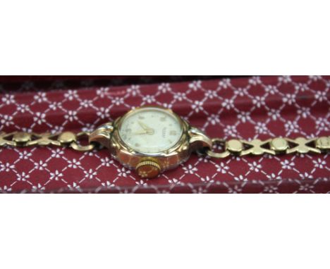 Rotary ladies wristwatch with rolled gold strap