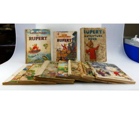 A collection of Rupert the Bear annuals dating from 1940s (16)