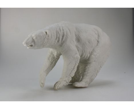 Royal Doulton parian figure Polar Bear on Glacier, limited edition from the Art is Life series, marked "Artists Copy" to base