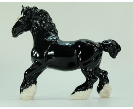 Beswick model of Black Cantering Shire horse 975, exclusive for the Beswick Collectors Club