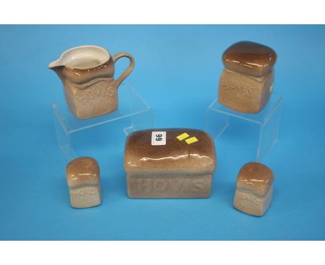 Five pieces of Carlton Ware 'Hovis' china