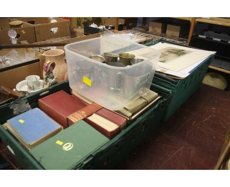 Two boxes of book sand a print Henry Walker