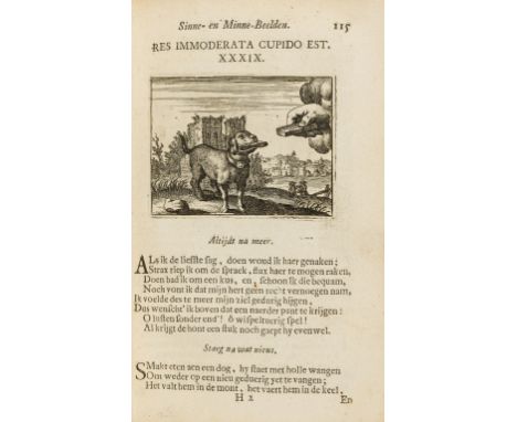Emblems.- Cats (Jacob) Zinne- en Minne-Beelden..., additional engraved pictorial title by J.Wandelaar, title in red &amp; bla
