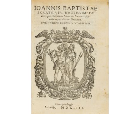 Venice.- Egnazio (Giovanni Battista) De exemplis illustrium virorum venetae civitatis atque aliarum gentium, title with large