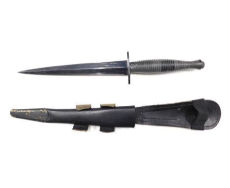 A replica J Nowill &amp; Sons of Sheffield Commando dagger, with turned and rung handle, military arrow, stamped with makers 