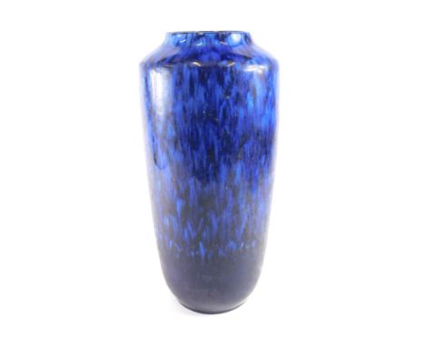 A German Fat Lava mottled blue glazed ceramic vase, 46cm high.