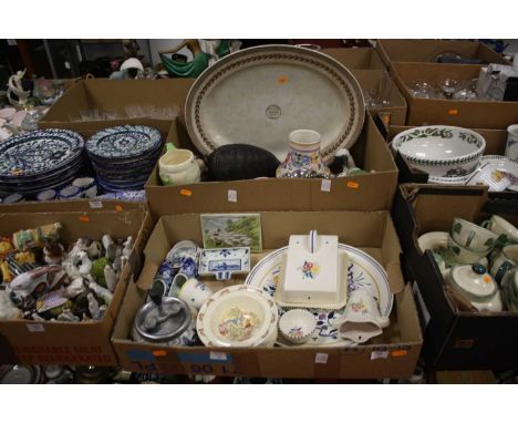 Two boxes of ceramics to include Poole Pottery and Delft 