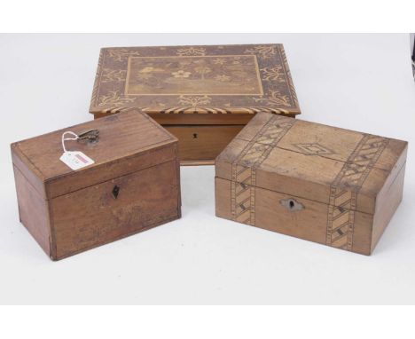A George III mahogany and rosewood cross banded tea caddy of typical rectangular form, the hinged lid opening to reveal twin 
