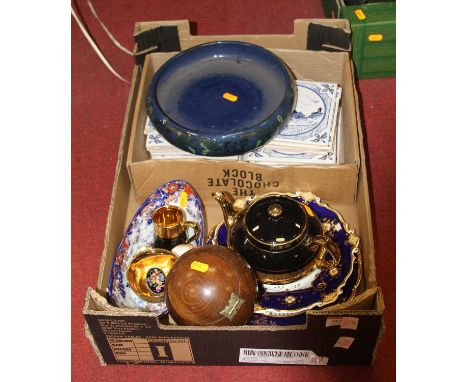 A collection of miscellaneous items to include the early 20th century Baron Pottery shallow bowl of squat circular form on a 
