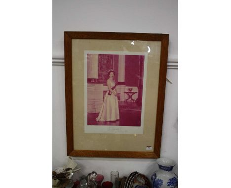 Anthony Buckley (1912-1993) - HM Queen Elizabeth II, photographic portrait print, autographed and dated 'Elizabeth R 1967' to