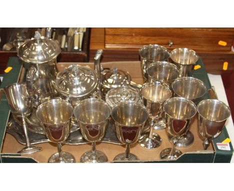 A collection of silver plated wares, to include a tea and coffee service 