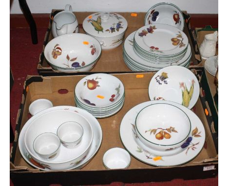 Two boxes of Royal Worcester oven &amp; tablewares in the Evesham Vale pattern