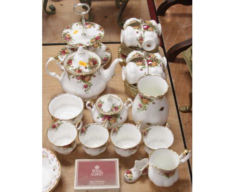 A Royal Albert 12-place setting tea service in the Old Country Roses pattern