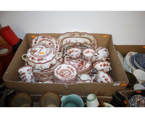 An extensive Coalport dinner and tea service in the Indian Tree Coral patternA bit grubby but generally in good order.