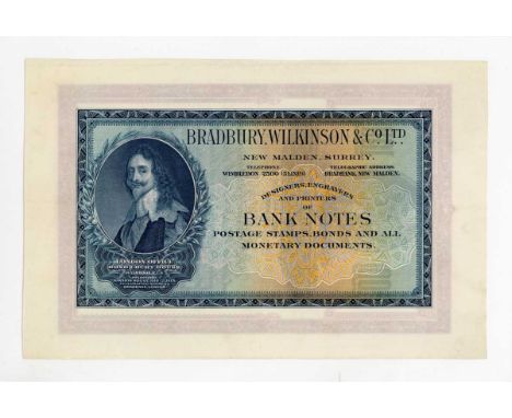 A collection of four advertising notes/leaflets for 'Bradbury Wilkinson &amp; Co Ltd, Designers, Engravers and Printers of Ba
