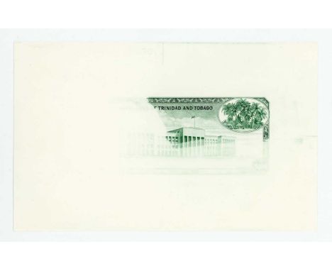 An extremely rare Central Bank of Trinidad and Tobago banknote progressive partial die proof engraver's test strike for the r