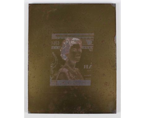 An extremely rare British Administration Fiji Government engraved steel partial banknote die for a one dollar note, circa 198