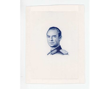 A group of four Grand-Duché de Luxembourg banknote die proof engraver's test strike portrait vignettes of Grand Duke Jean, co