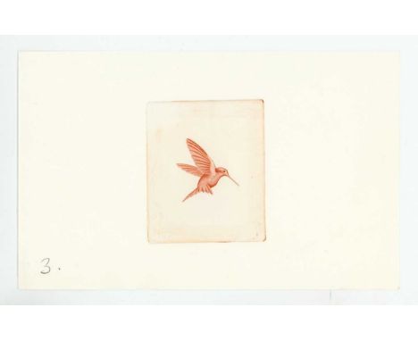 A group of four Central Bank of Trinidad and Tobago banknote die proof engraver's test strike vignettes, colour trials in bro