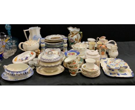 Ceramics - Royal Doulton Bunnykins beakers, 19th century continental dressing table set, Royal Worcester Evesham oven dish, o