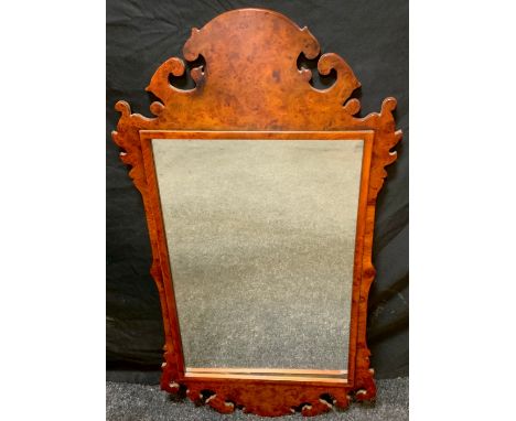A modern walnut Vauxhall type mirror, 104cm high 