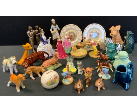 Ceramics - Royal Worcester Millennium Princess figure;  others;  Royal Doulton Bunnykins;  Sylvac dog;  Capodimonte Dashund o