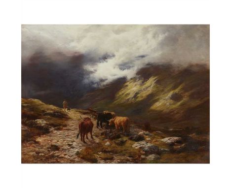 Peter Graham R.A., H.R.S.A (Scottish 1836-1921) A Mountain Road Signed and dated 1881, oil on canvas (Dimensions: 136cm x 184