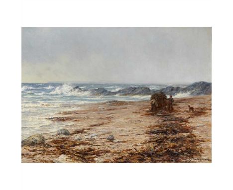 JOSEPH HENDERSON R.S.W. (SCOTTISH 1832-1908) GATHERING KELP Signed, oil on canvas (Dimensions: 66cm x 86.5cm (26in x 34in))(6
