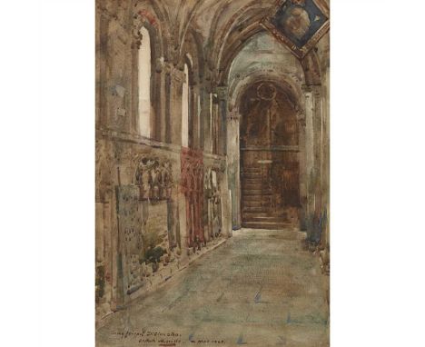 Arthur Melville A.R.S.A., R.S.W., A.R.S (1855-1904) North Aisle of St. Magnus Cathedral, Kirkwall Signed, inscribed and dated