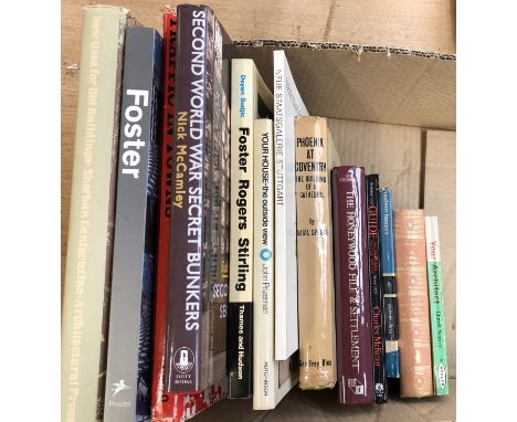 BOOKS, BRITISH 20th C. ARCHITECTURE. Including Architectural Press (Stirling etc.). WW2 bunkers. Traffic in Towns. Basil SPEN