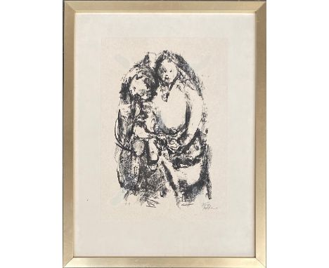 20th century lithograph, 'Mother', artists proof, signed indistinctly in pencil, 30x21cm 