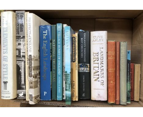 BOOKS, ENGLISH ARCHITECTURAL. A Piper Shell Guide 'Oxfordshire' and books on Lutyens, Edwardian Architecture (Grayson), and o